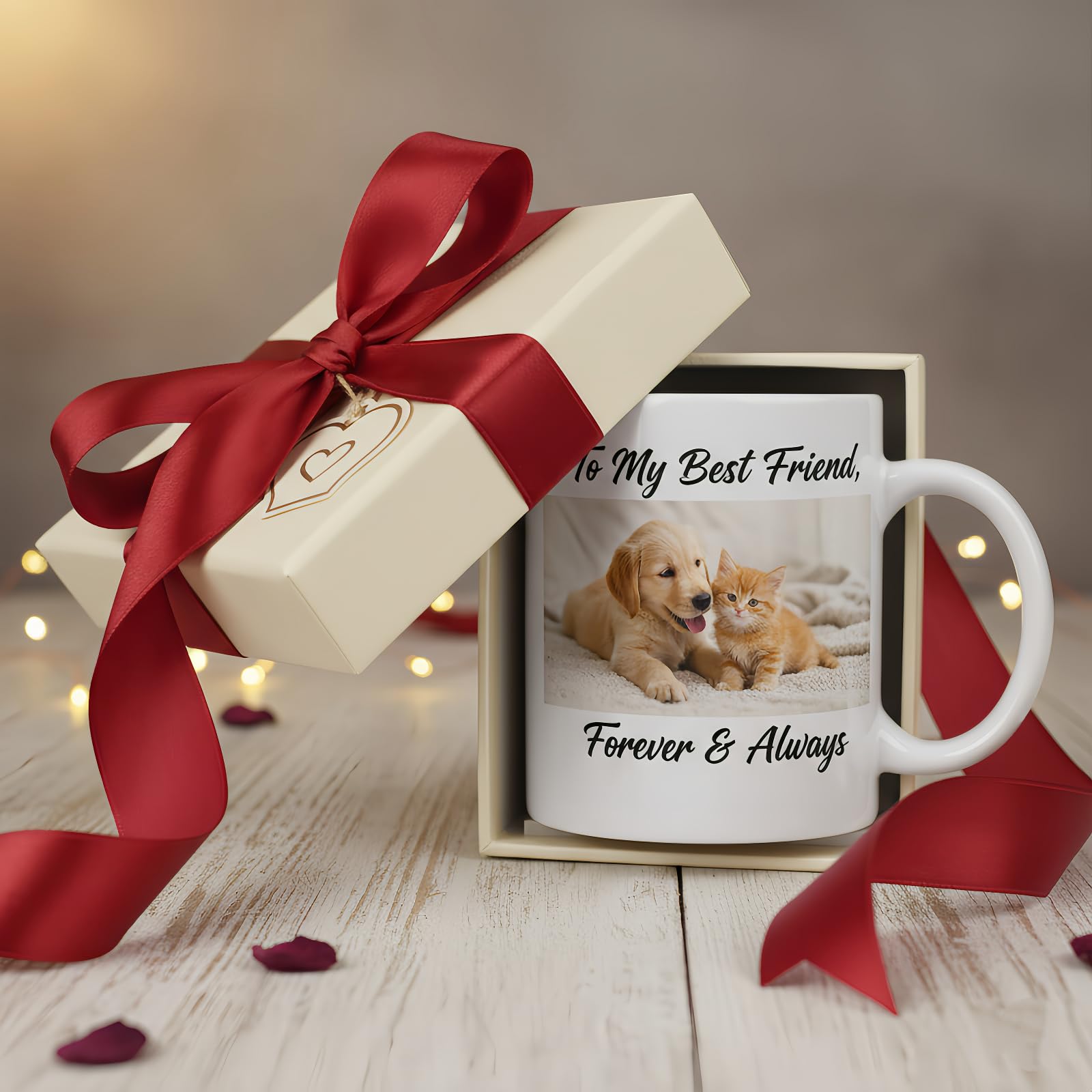 Tazza Personalizzata Con Foto e Testo, Fino a 3 Foto, Tazza Personalizzata Ceramica, Idea Regalo Compleanno Amica, Festa della Mamma e San Valentino