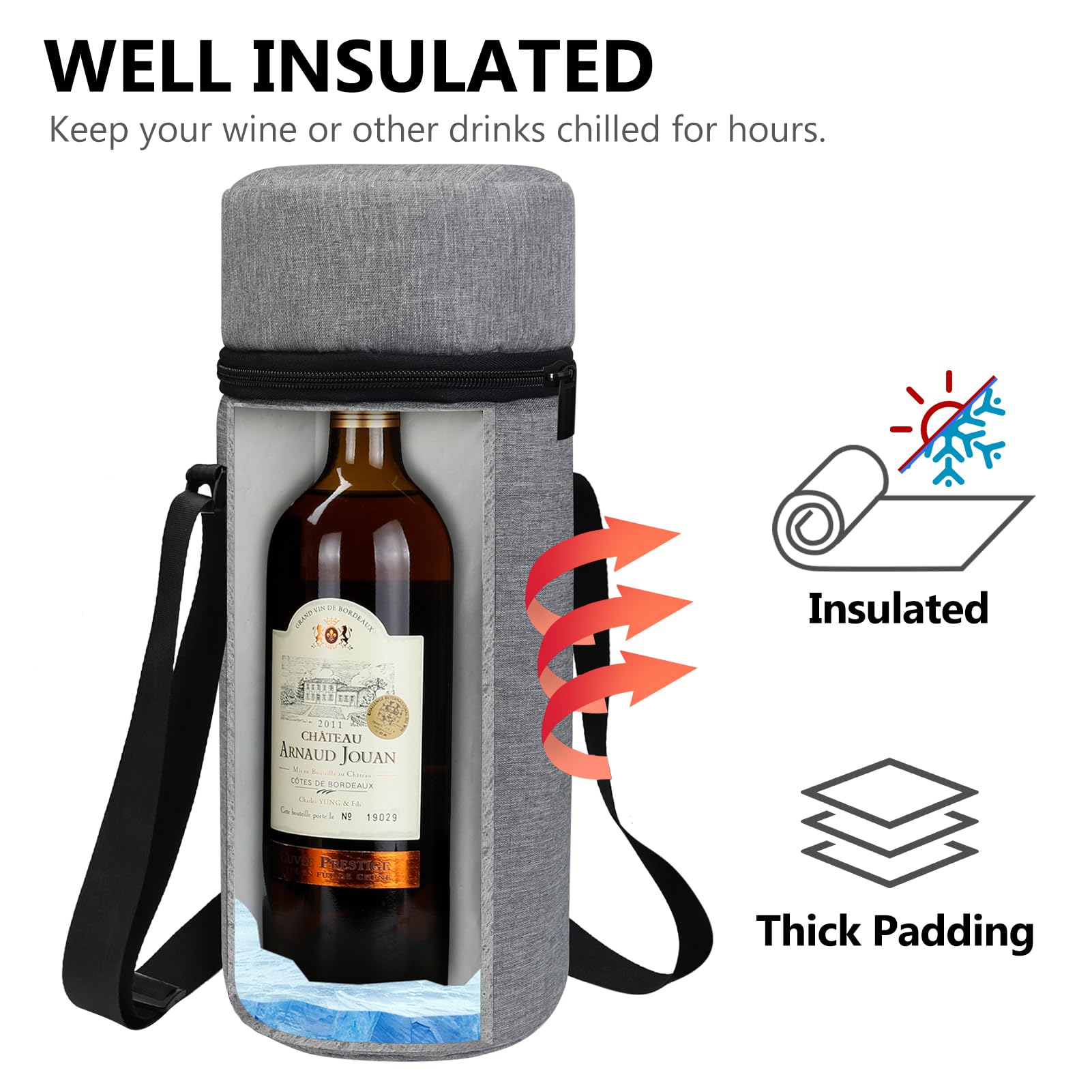Borsa Per Bottiglie Di Vino Rosso, Borsa Portabottiglie Per 2 Bottiglie Di Vino Borsa Regalo Per Vino E Champagne Borsa Portabottiglie In Pelle Riutilizzabile Per Vino Nera 90914400