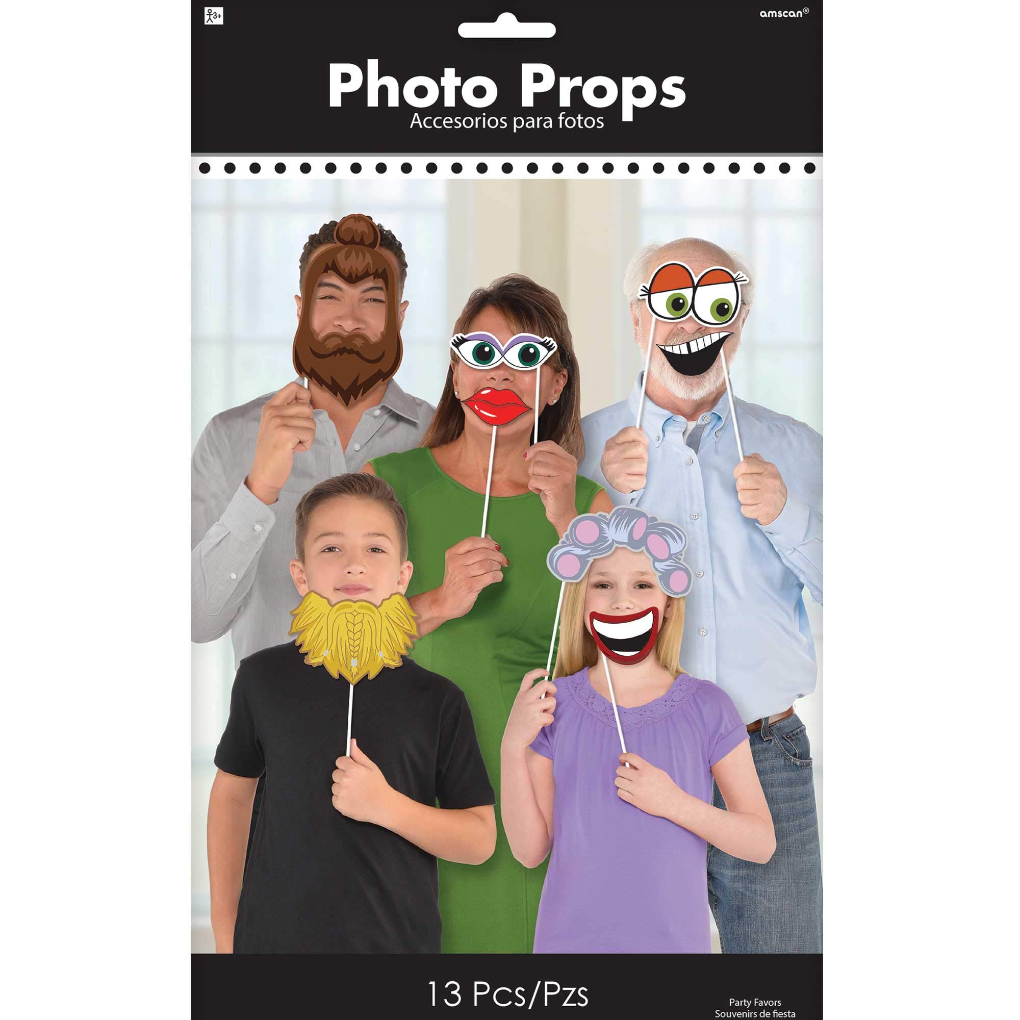 Photo 1 of Cartoon Hair and Eyes, Assorted Party Photo Props, 13 Ct.