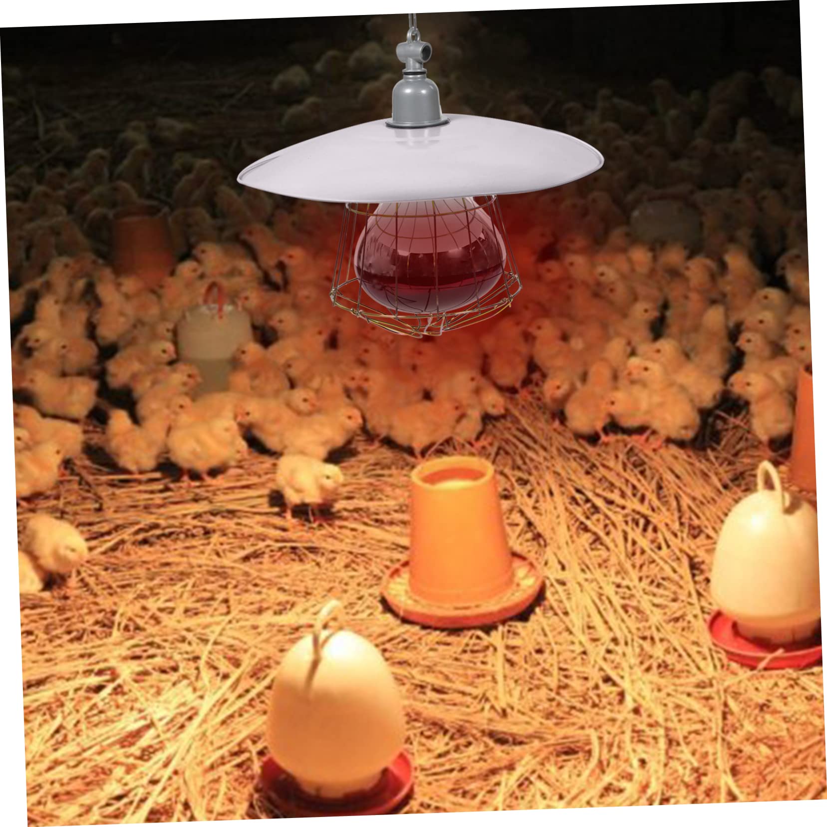Beaupretty Lampe Chauffante pour Chiots et Oies en Fer Blanc, Facile à Utiliser Effet de Chauffage, pour L'élevage Conservation Chaleur