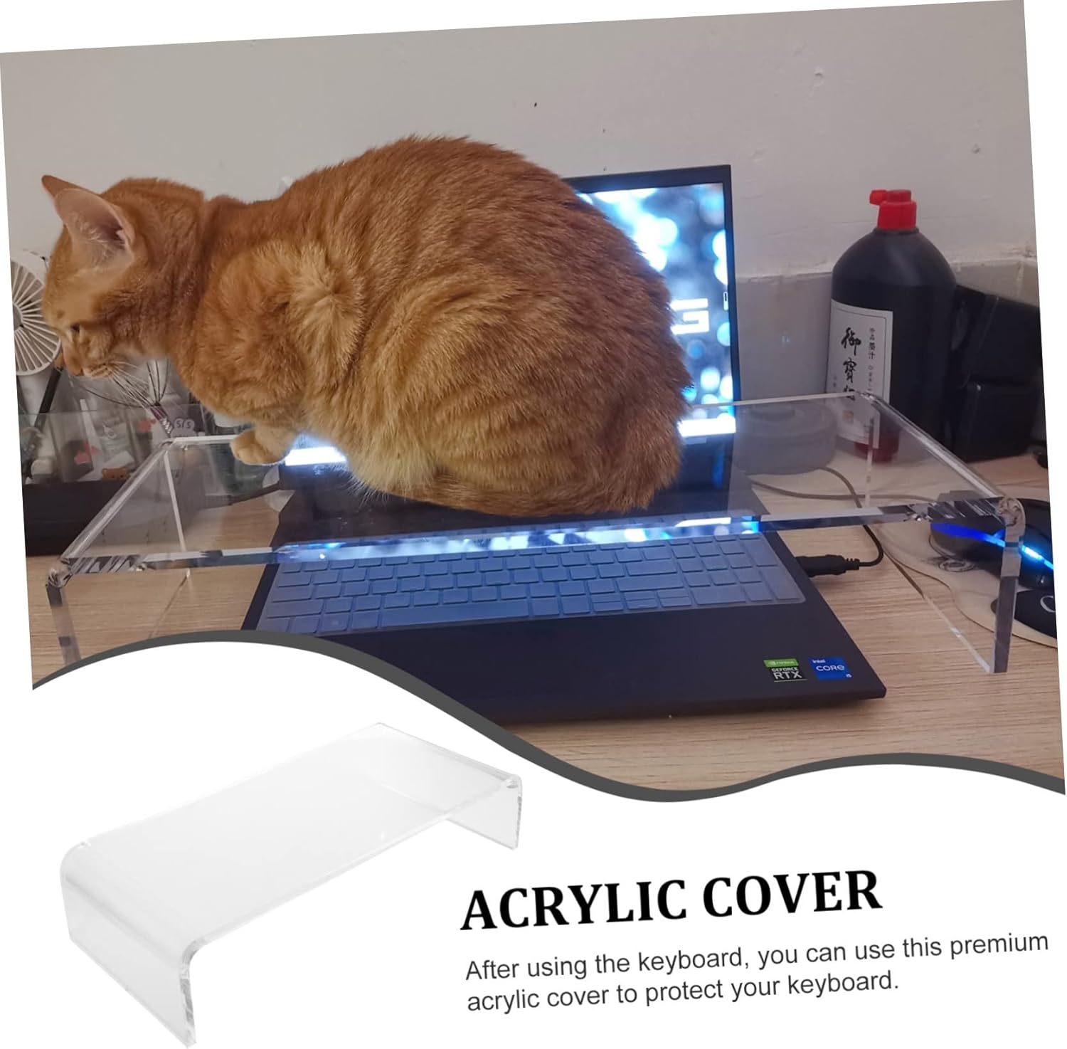 Mechanical Keyboard Case Protective Cover Keyboard Riser Monitor Stand for Print