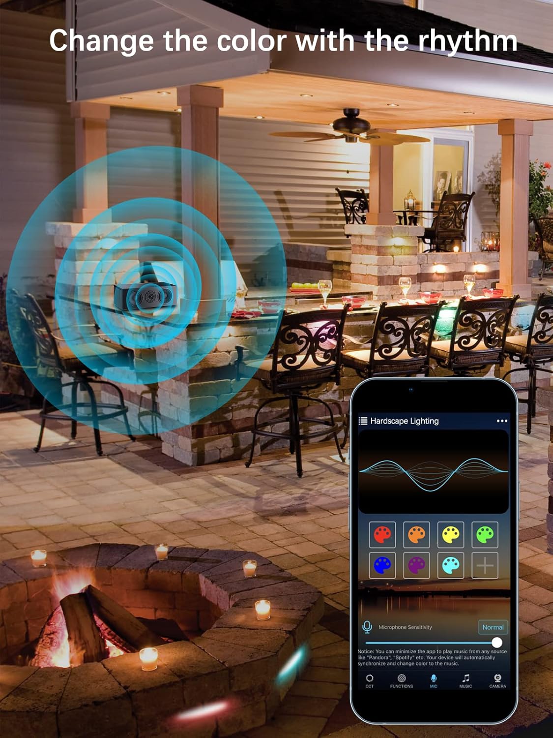 Guecar 8-Pack Smart Hardscape Lighting, RGBW Retaining Wall Lights, 3W 7 Inch, 12V DC Low Voltage LED Landscape Lighting, IP65 Waterproof, Soft White 2700K, Compatible with Alexa & Google Assistant