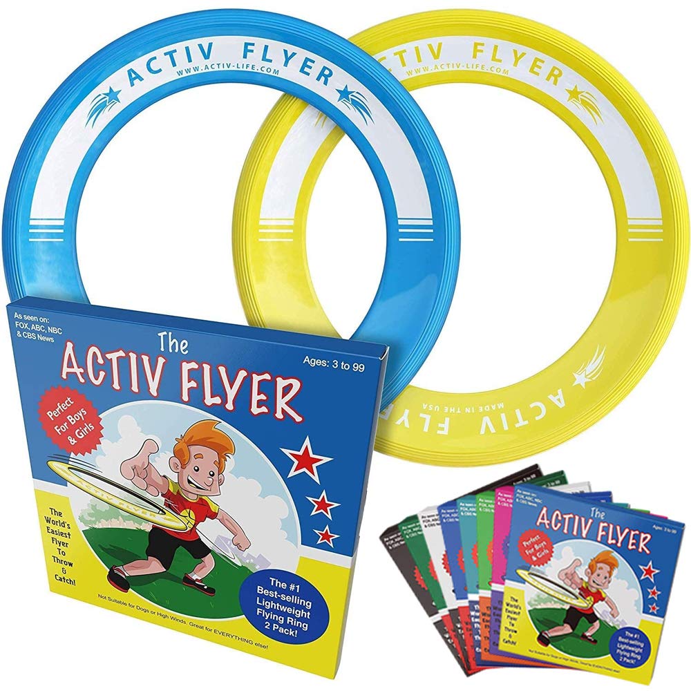 Activ Life Frisbee Ultimate [2 Pack] Fly Upright Without Hurting You - Frisbee Kids 80% Lighter - Replace Screen Time with Healthy Beach Games - Outdoor Games for Kids and Adults