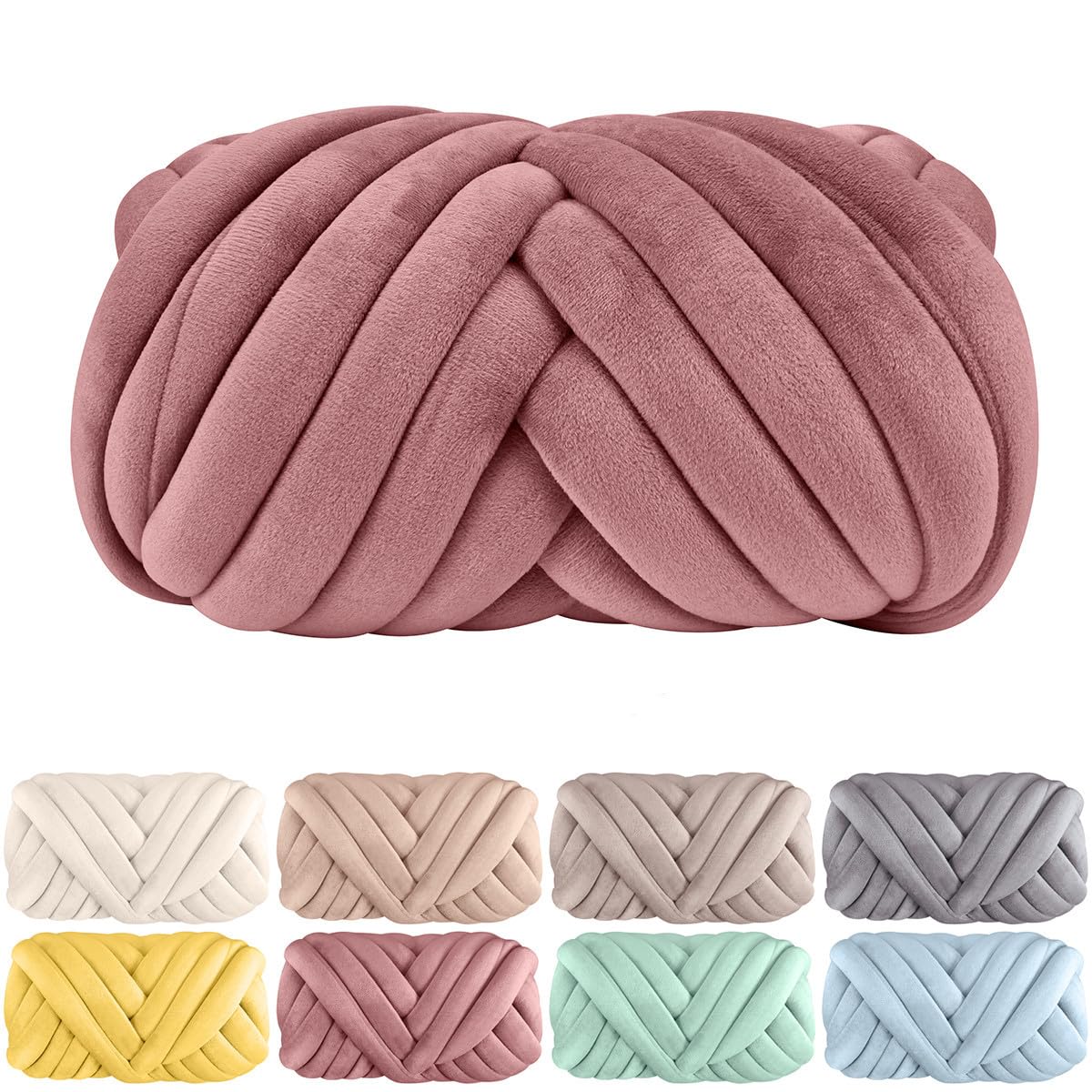 Gruba przędza bawełniana, Włóczka do robótek ręcznych na drutach, wielokolorowa(Purple 1KG)