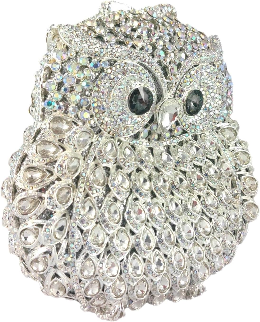 Boutique De FGG Mini Owl Party Crystal Clutch Purses for Women Dressy,Animal Evening Handbags,Prom Rhinestone Clutch Bag