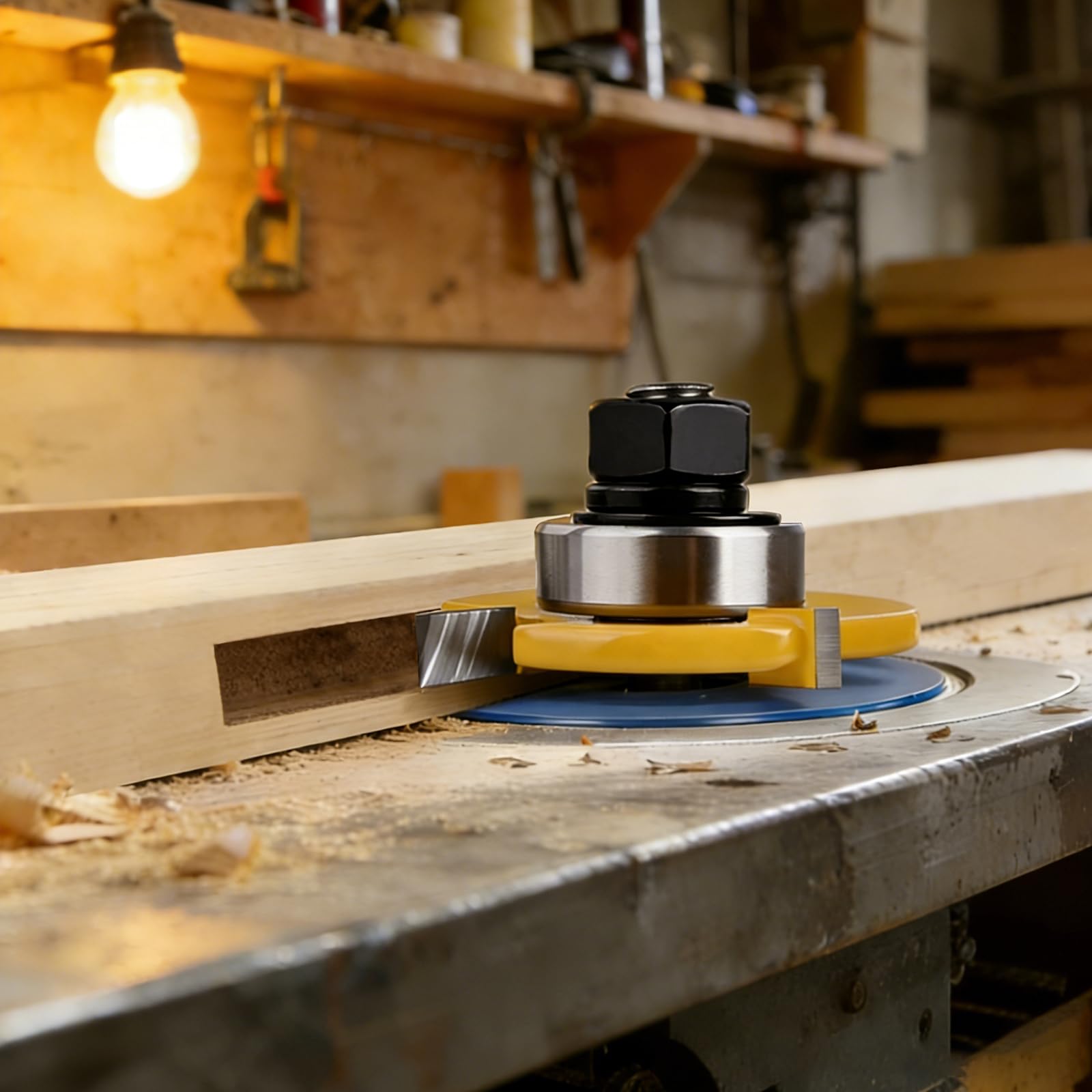 Set di 2 frese a molla, fusto da 12,6 mm, fresa per legno a forma di T regolabile a 3 denti, per la produzione di ante dell'armadio con pannelli in rilievo TS/SHD-02