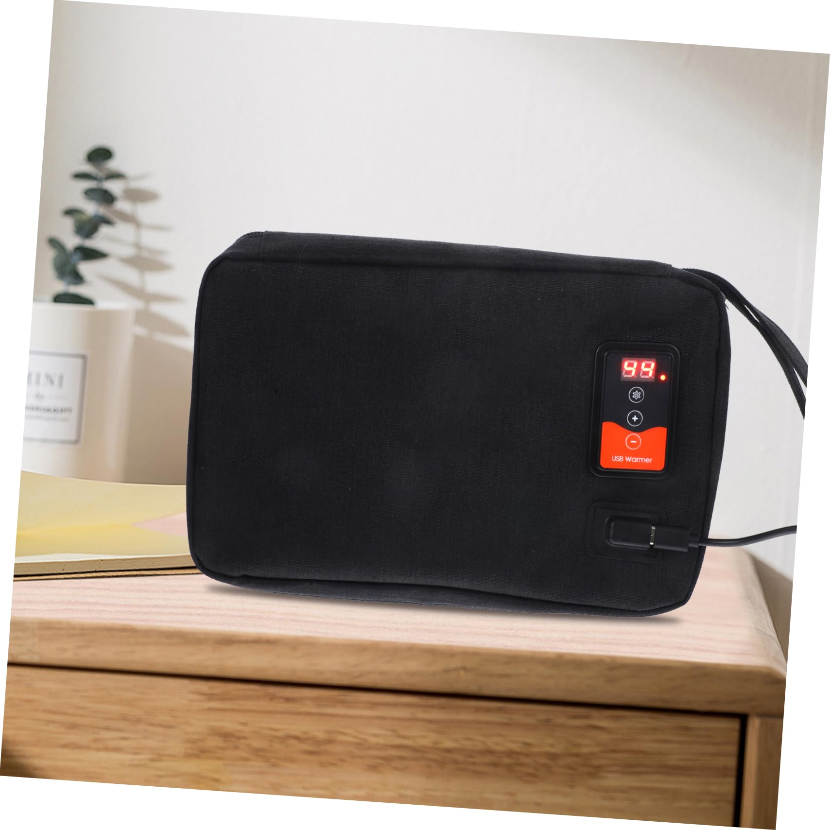 Tragbarer USB Feuchttuchwärmer für Babys mit Konstanthaltung | 20 bis 80 Tücher, Schwarz, Neopren und Polyester, für Drinnen und Draußen, mit Wärmespeicher