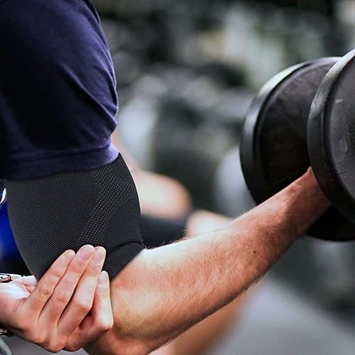 Miniatura 8 de Luwint Manga de compresión para la parte superior del brazo, soporte para tendinitis de bíceps, 1 par, Negro -