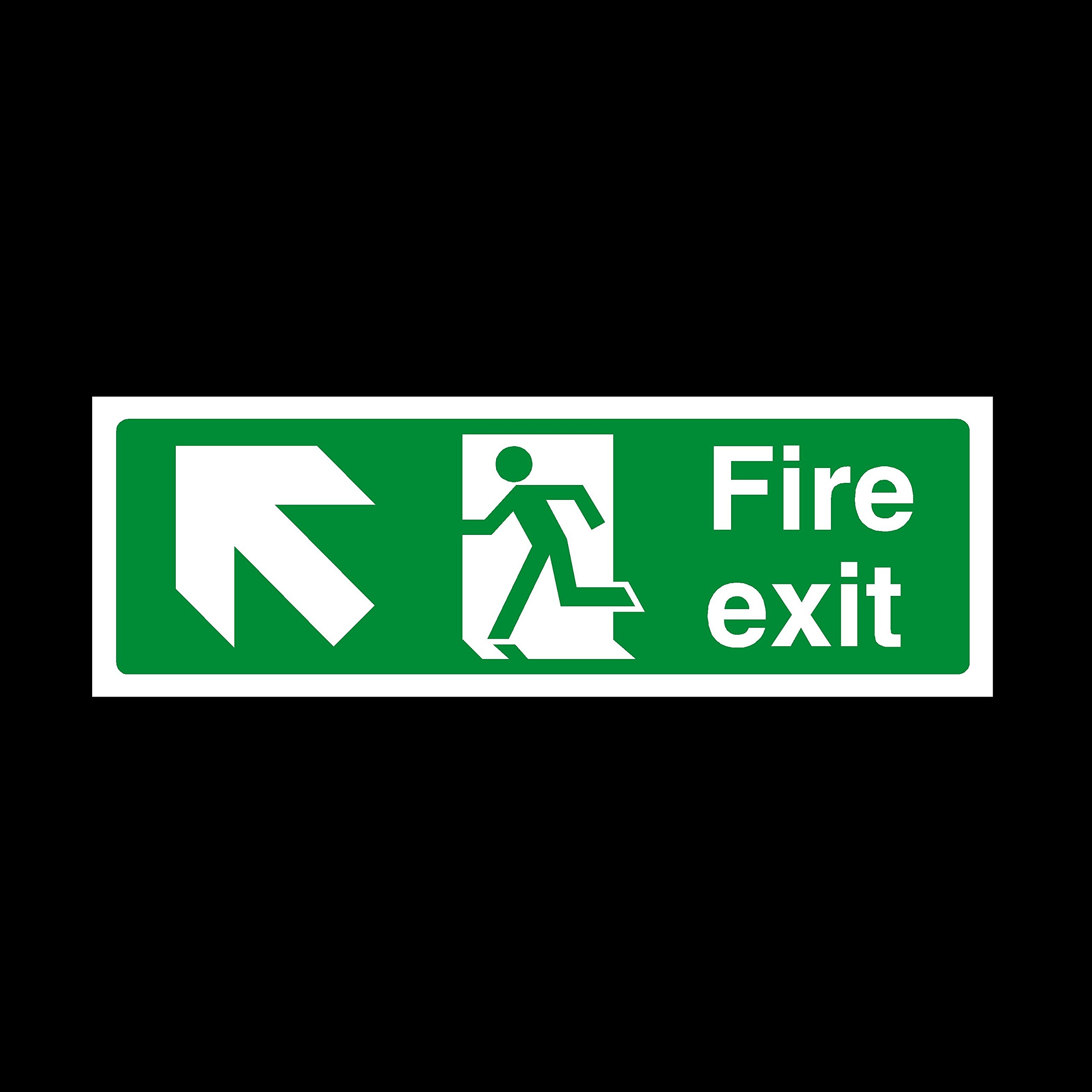 Ussp&S 2X Fire Exit Arrow Left Up Sign 300Mm X 100Mm - Plastic Sign