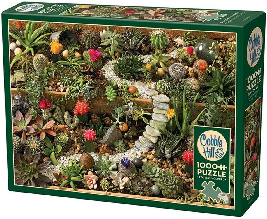 Cobble Hill 1000 Piece Puzzle - Succulent Garden - Sample Poster Included