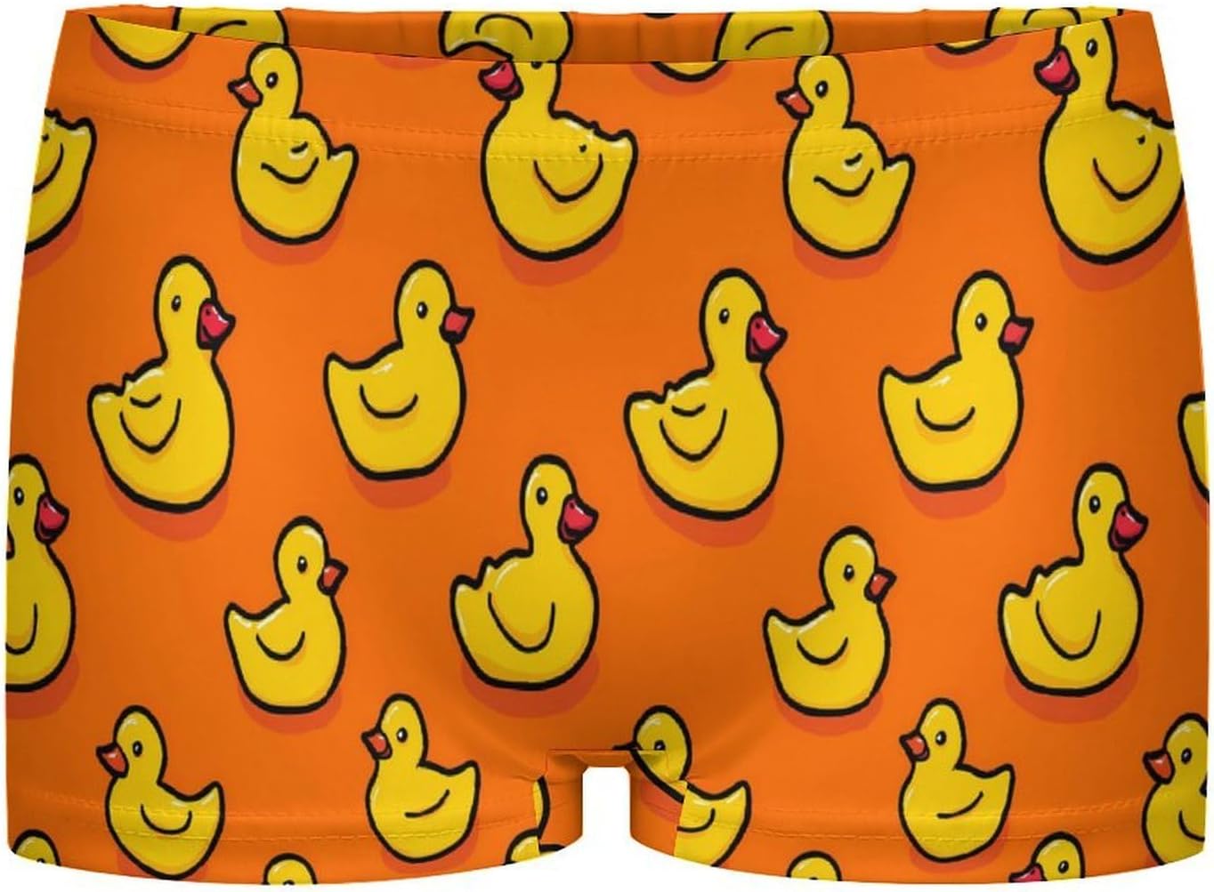Cute Rubber Duck Pattern Funny Women's Boxer Briefs Breathable Underpants Trunks Stretch Underwear