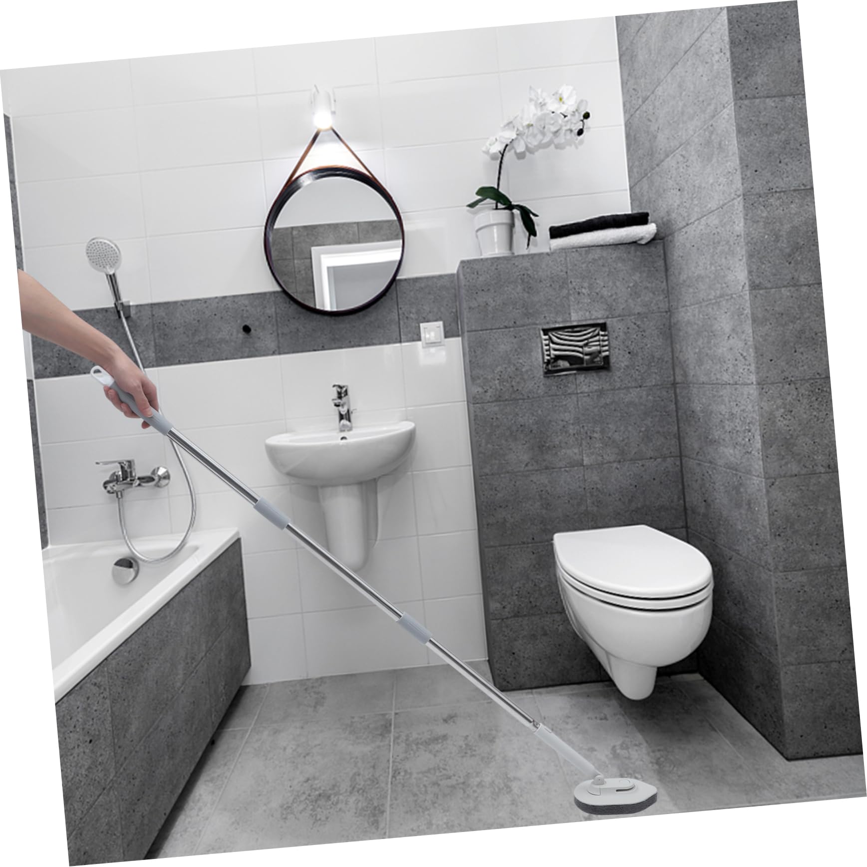 Cepillo De Suelo Rígido Para Fregar Pisos y Azulejos De Baño Cepillo Multiusos Mango Para Limpieza De Ducha y