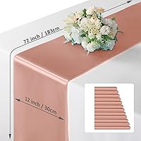 Vista 173 de Manyshofu 12Pcs Satin Orange Table Runner - 12 x 72 Inch Long Size, Party Table Runner Decor Bright & Smooth Wedding Decorations Table Runners for