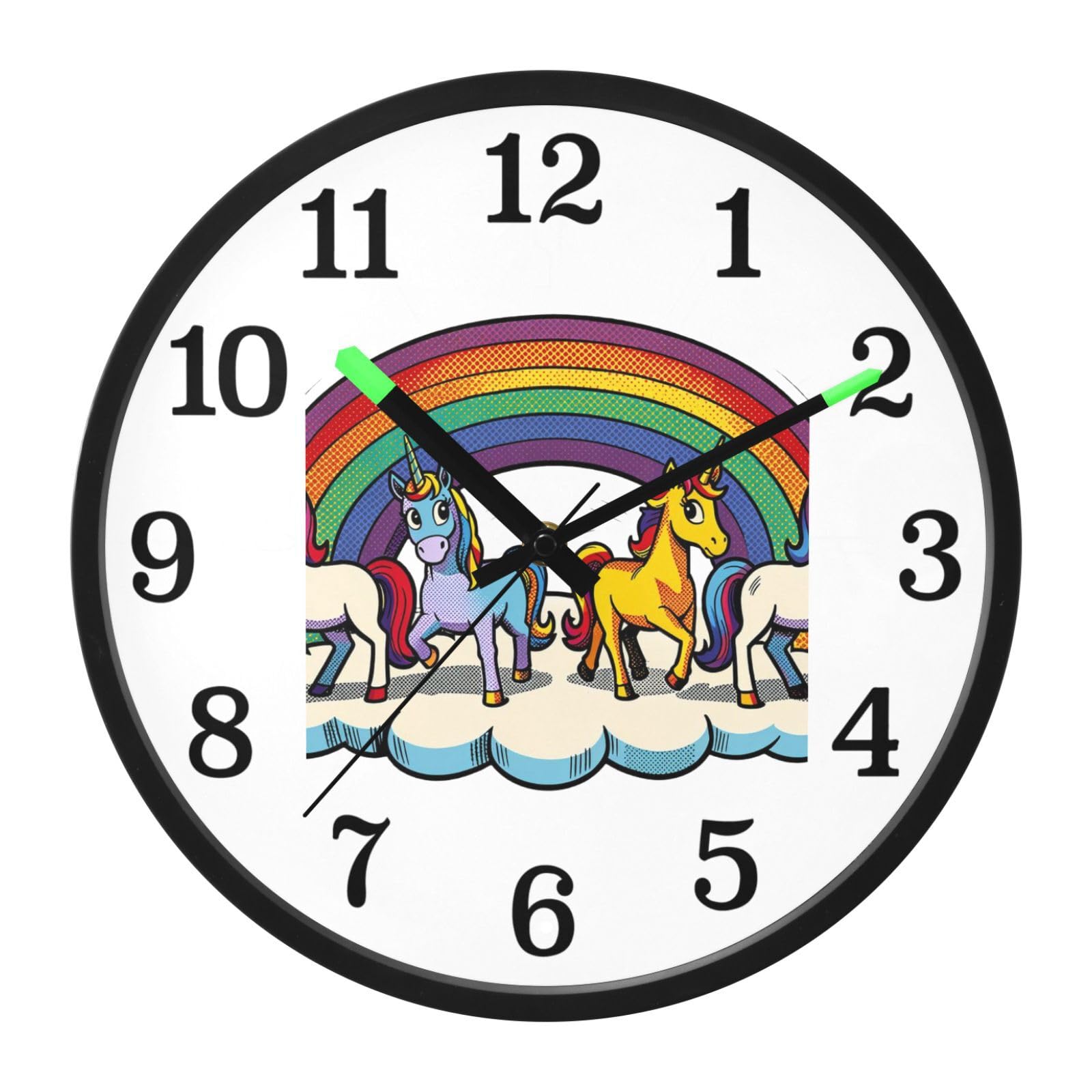 Yuiboo Horloge murale avec cornes arc-en-ciel