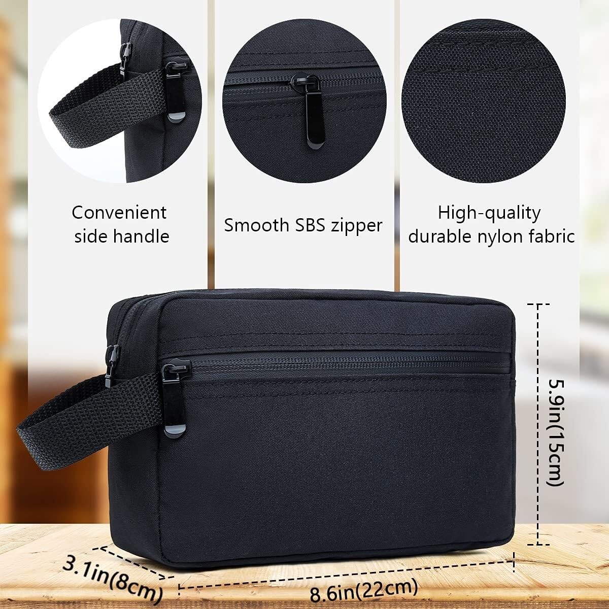 Trousse Maquillage Trousse De Toilette Trousse de Toilette de Voyage étanche, adaptée aux Accessoires de Toilette, Sac de Rangement Pliable Pochette Maquillage Femme(Black)