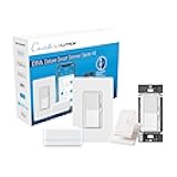 Deluxe Diva Smart Dimmer Kit for Caseta Lighting w/ Hub and Pico Remote, and Pedestal, 1 Wallplate, Smart Dimmer Works with Apple Home, Ring, Google Home, 3 Way
