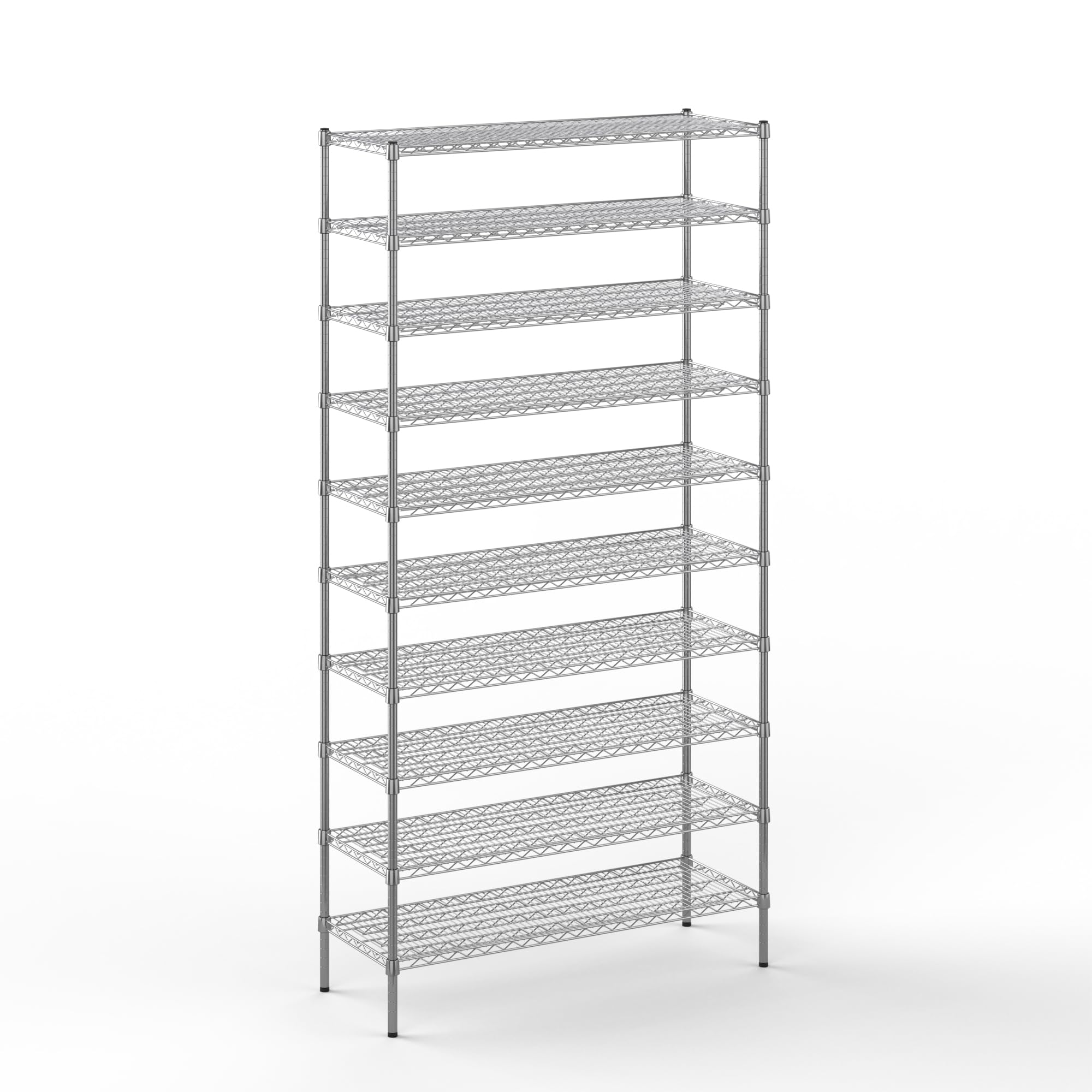 18" Deep x 48" Wide x 96" Height Wire Shelving Kit | 10-Tier | NSF Commercial Storage Rack Unit