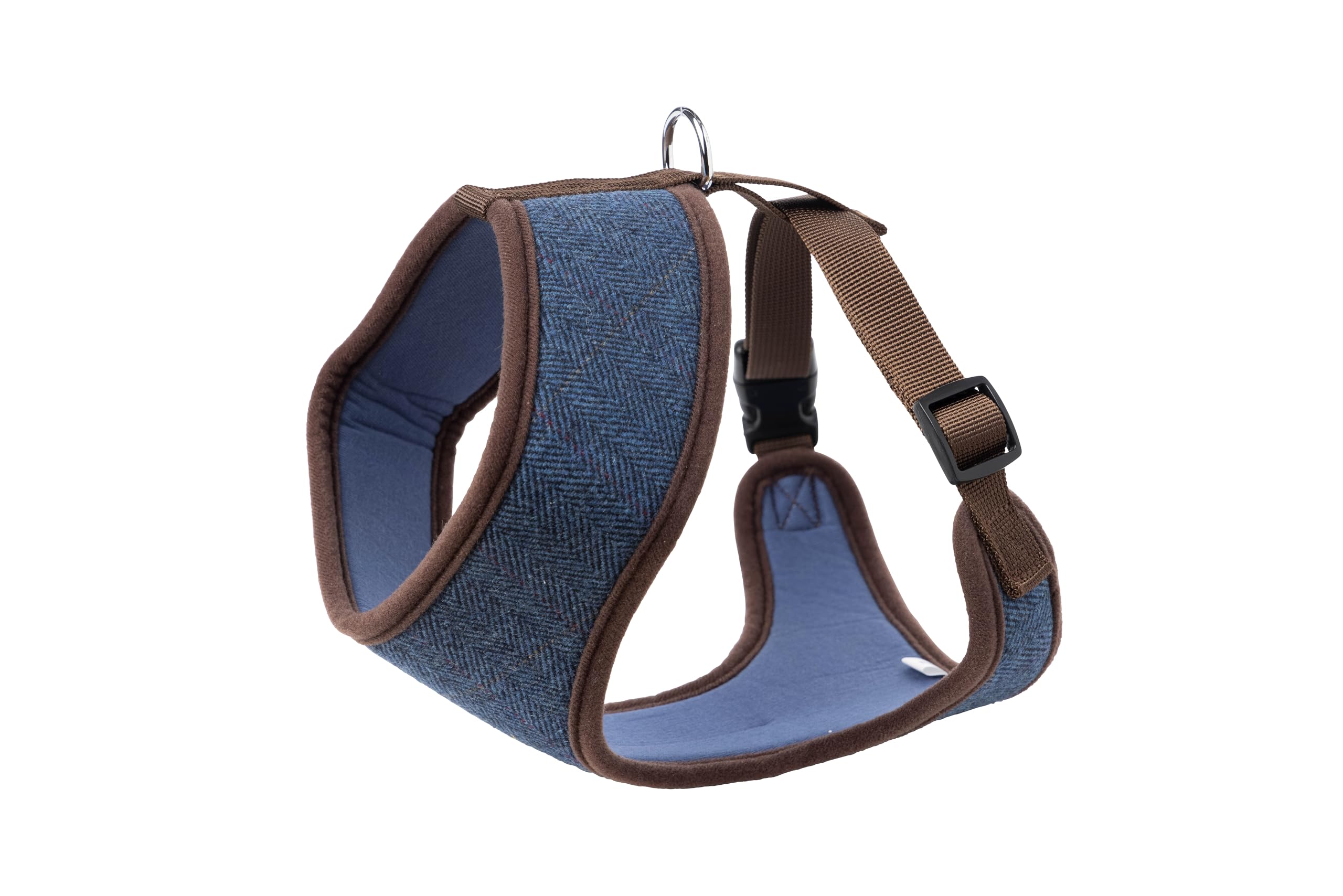 House of Paws Navy Tweed Memory Foam Harness for Dogs - Medium