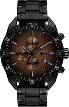 Amazon.com: Diesel Men's Spiked Chronograph Black Stainless Steel