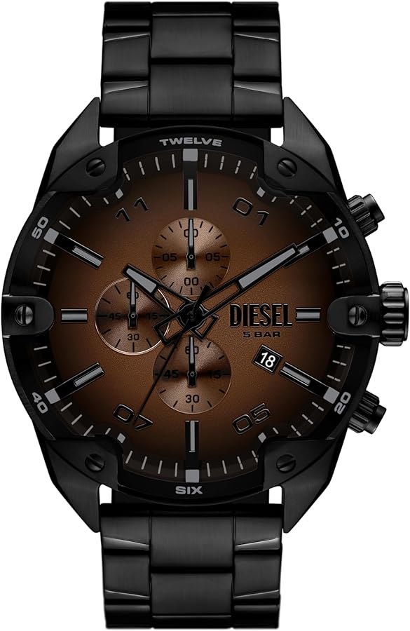 Amazon.com: Diesel Men's Spiked Chronograph Black Stainless Steel