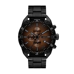 Diesel Mens Spiked Chronograph Black Stainless Steel Watch Model DZ4691