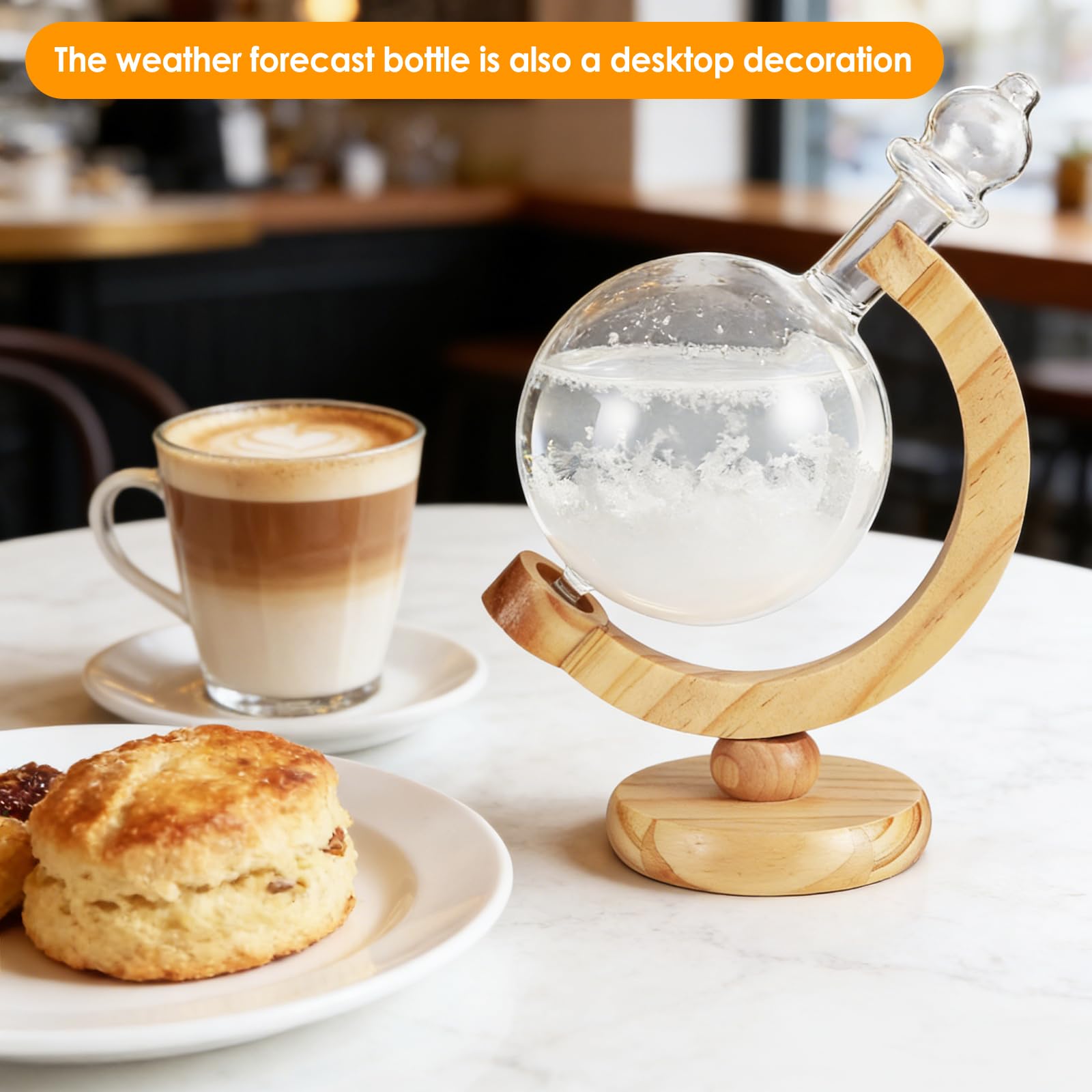 Storm Glass Verre Tempête Stations, Globe Forme Bouteille de Prévisions Météo, Météo Prévisions Créatives Style Nordique Pour la Maison et la Décoration de Bureau