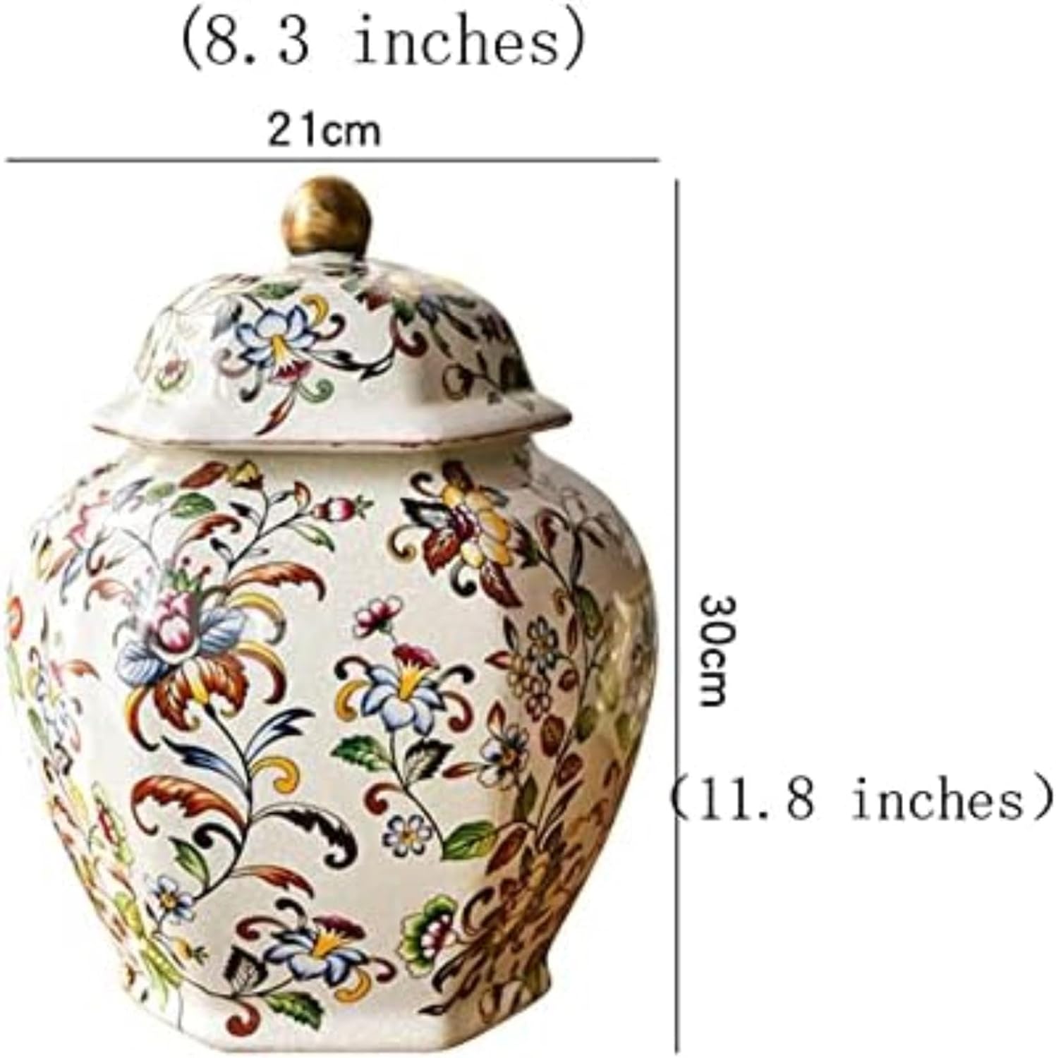 XENITE Ceramic Jars,Tea Jar,Chinese Style Storage Jars,Ginger Jar Ginger Jars Decorative Jar Temple Jar Oriental Decorations for Home Oriental Vases Porcelain Jar