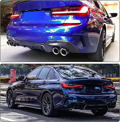 Miniatura 2 de Difusor trasero de fibra de carbono para BMW Serie 3 G20 M Sport Sedan 2019-2021 320i 330i M340i M-tech Kit de cuerpo de alerón de parachoques