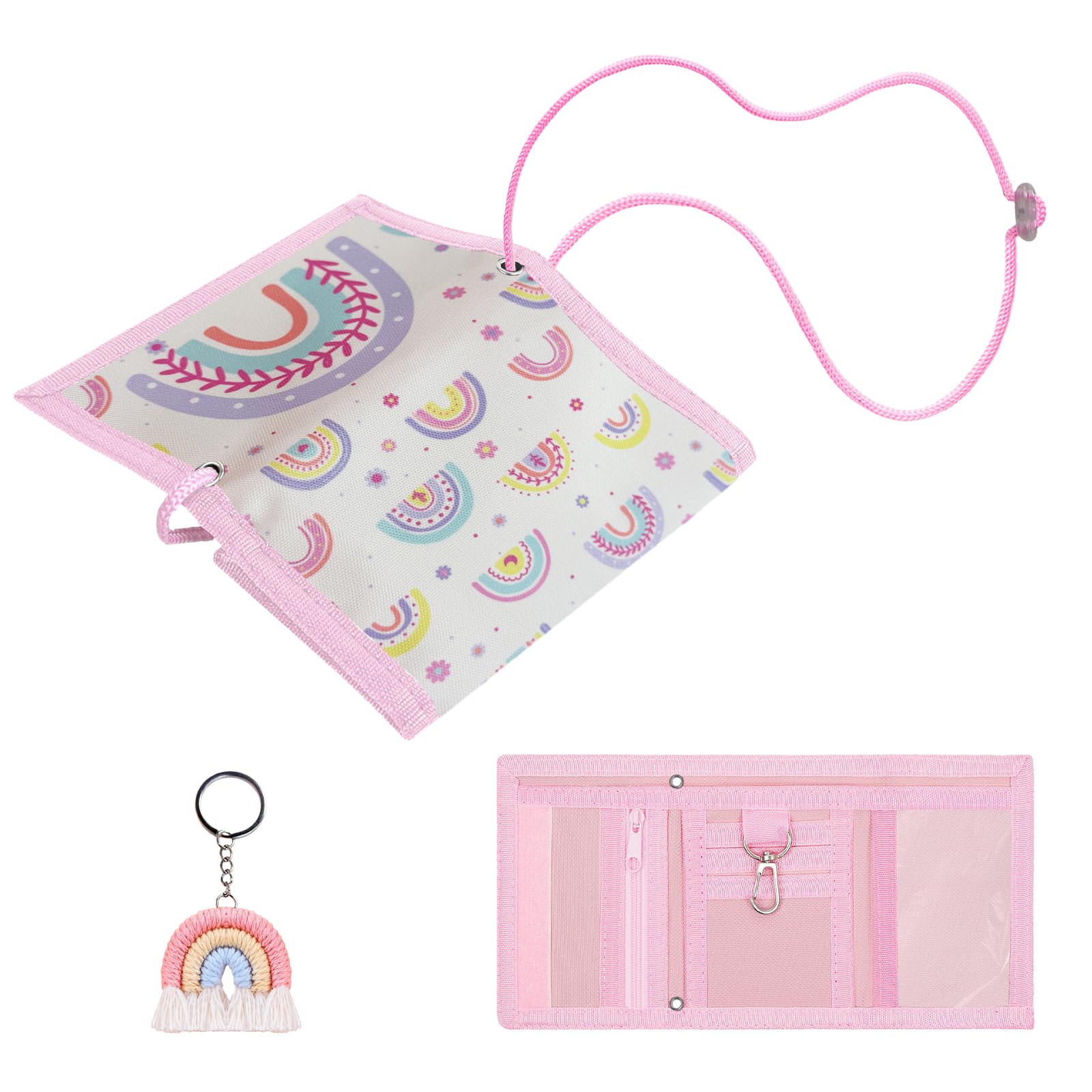 Aucuu Motiv Brustbeutel, Kinder Geldbeutel, Kinder Geldbörse, Kinder Portemonnaie mit Sichtfenster zum Umhängen, Trifold Brieftasche Kleine, Kindergeldbeutel für Jungen Mädchen Portmonee