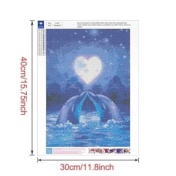 Wowdecor 5D Diamond Painting Kits, Dolphin Kiss Love Heart