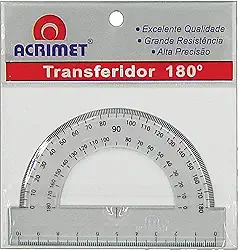 Acrimet 551-5 - Transferidor Poliestireno, 180 Graus, pacote de 6 unidades, Multicor