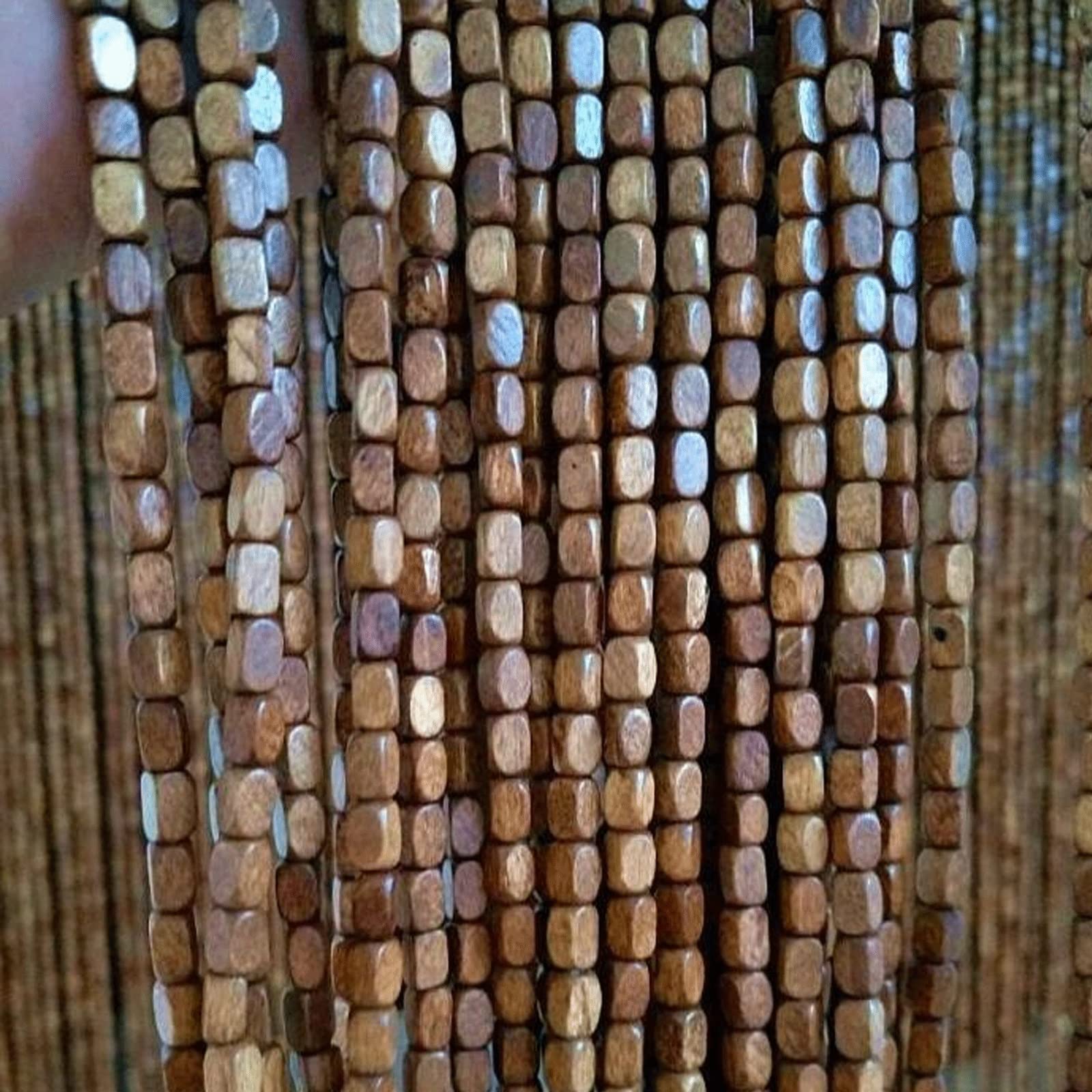 Rideau de porte occultant en perles de bois pour intimité chambre