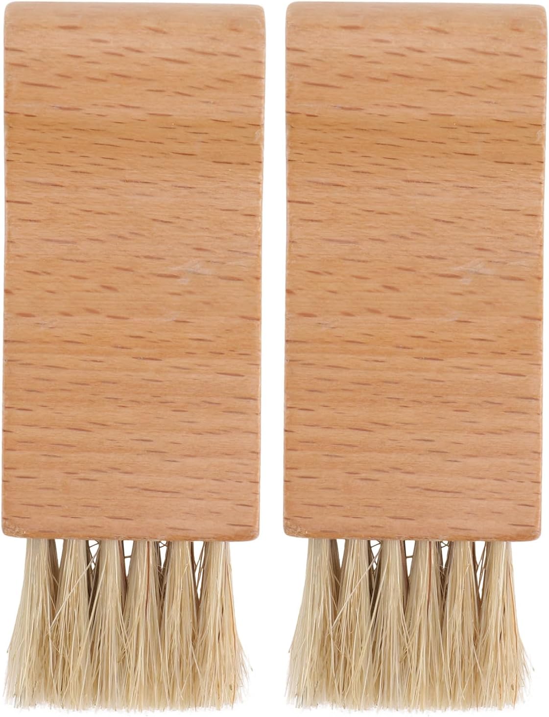 2pcs Mini Seam Shoe Brush Set Wooden Shoes Cleaner Polishing Tool with Flat Bristles Portable Accessories for Travel and Daily Use