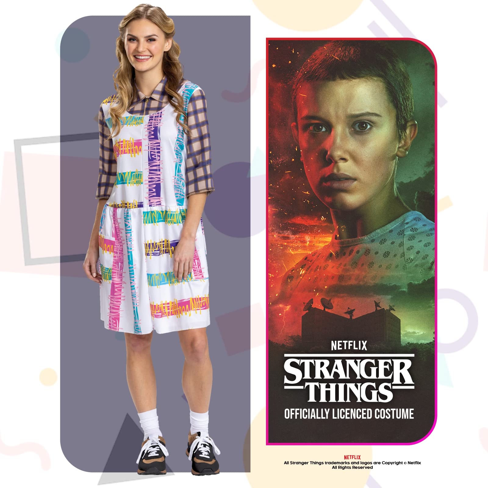 DISGUISE Ufficiale Deluxe Eleven Stranger Things Costume Adulto Halloween Costume per Adulti Taglia M