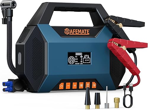 Vista 10 de SAFEMATE PJS06 Pro 4000A Arrancador de batería portátil para automóvil - Banco de energía portátil con carga rápida de 40W, arrancador para motor