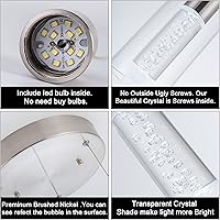 Vista 4 de Luces colgantes para isla de cocina, 3 luces, 6000 K, isla de cocina, comedor, lámpara de iluminación colgante de cristal de burbujas sobre mesa