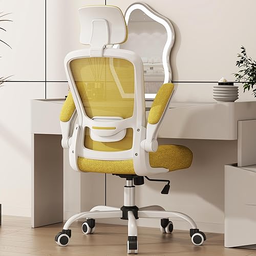 Mimoglad Silla de oficina, silla de escritorio ergonómica de respaldo alto con soporte lumbar ajustable y reposacabezas, silla giratoria con