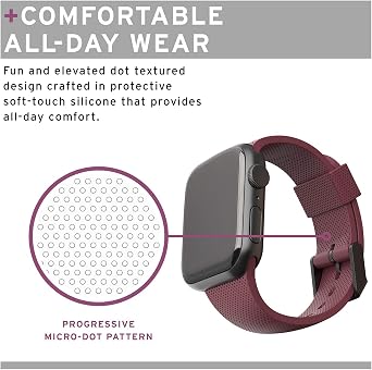 URBAN ARMOR GEAR/U by UAG Band for Apple Watch 45/44/42mm Series 1-7 & SE, DOT Aubergine, UAG-UAWLD-AG