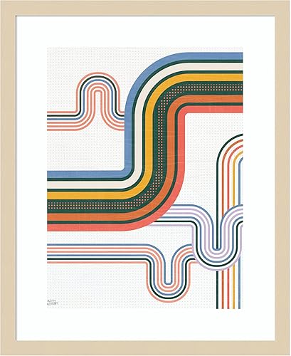 Miniatura 8 de Amanti Art Framed Wall Art Print 21x17 Retro Subway I Bright by Melissa Averinos, Abstract Wall Art, Mid Century Modern Decor, Small Poster Painting