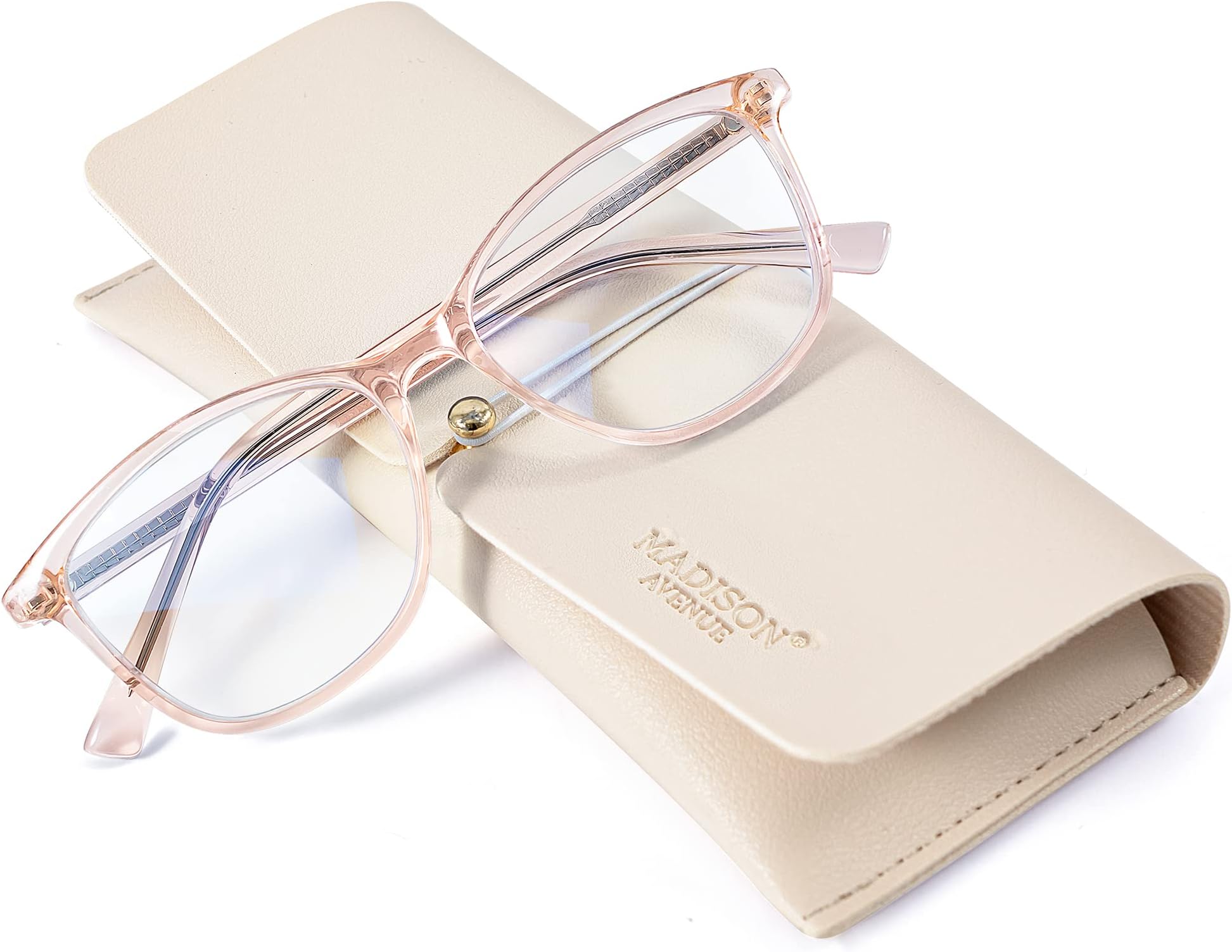 Square Vintage TR90 Blue Light Blocking Reading Glasses for Women, Anti Glare/Eyestrain Computer Readers