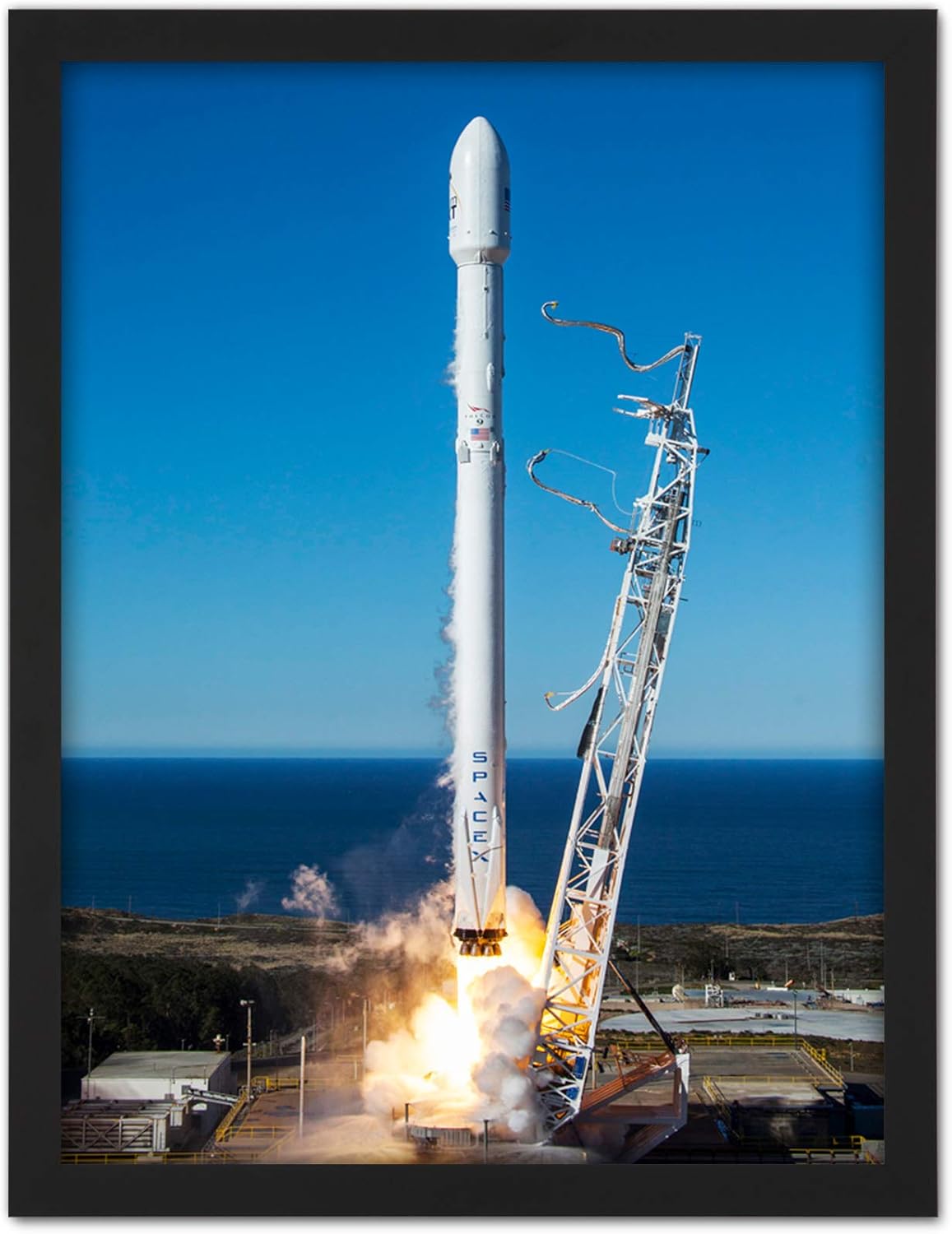 Space SpaceX Falcon 9 Rocket Launch Lift Off Photo Artwork Framed Wall Art Print