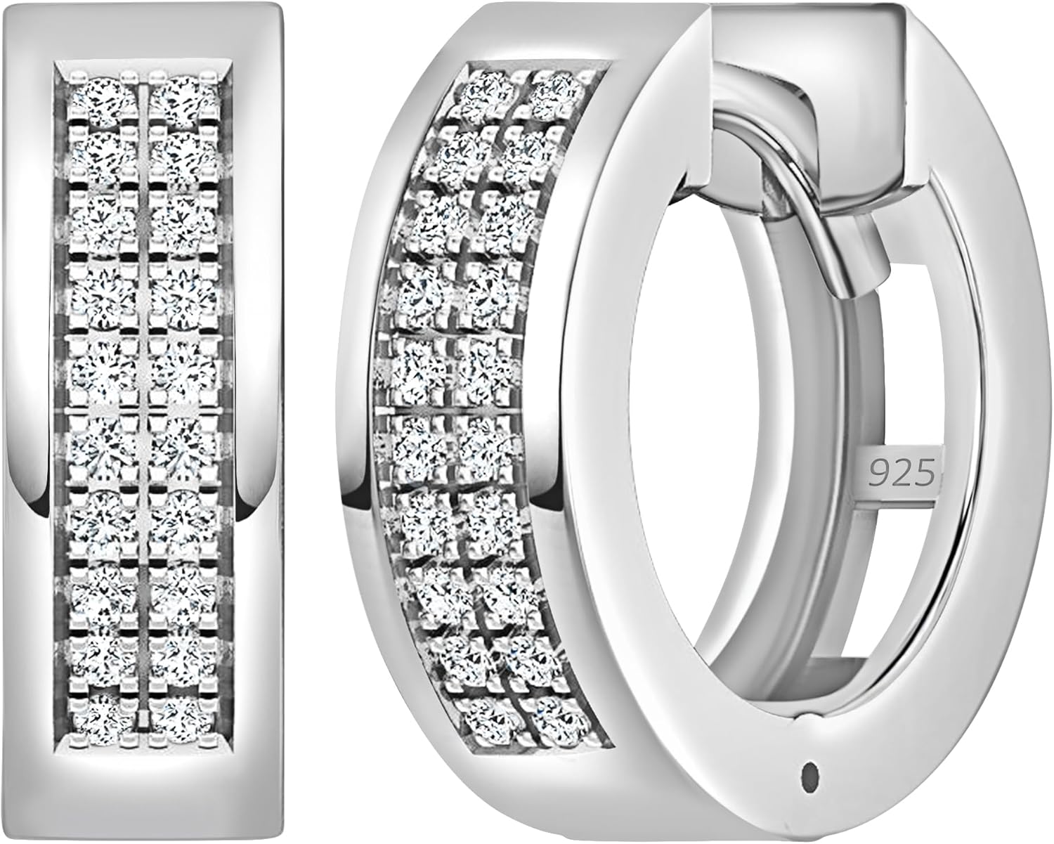 Dazzlingrock Collection 0.12 Ctw DGLA Certified Round White Natural Diamond Mens Women Unisex Hoop Earrings, in Real Solid Gold & 925 Sterling Silver