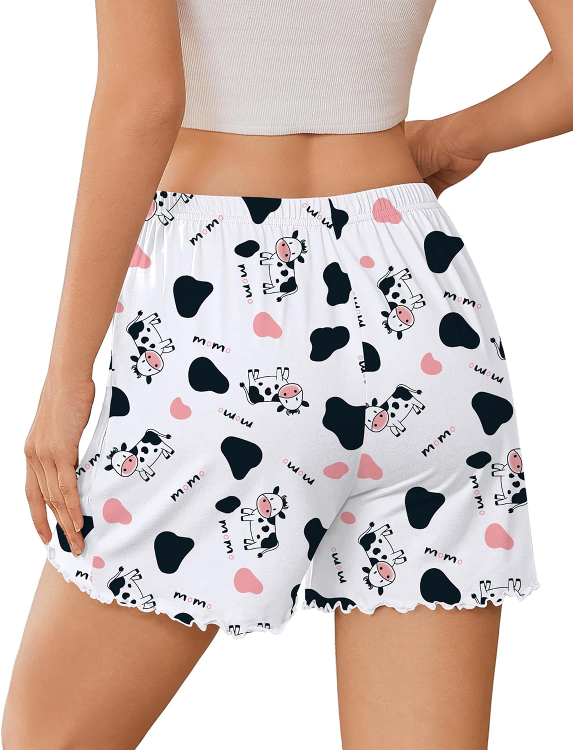 Ekouaer 2 Pack Womens Pajama Shorts 2026 Summer Casual Lounge Sleep Short Ruffle Soft Comfy Pj Bottoms with Pockets - Image 5