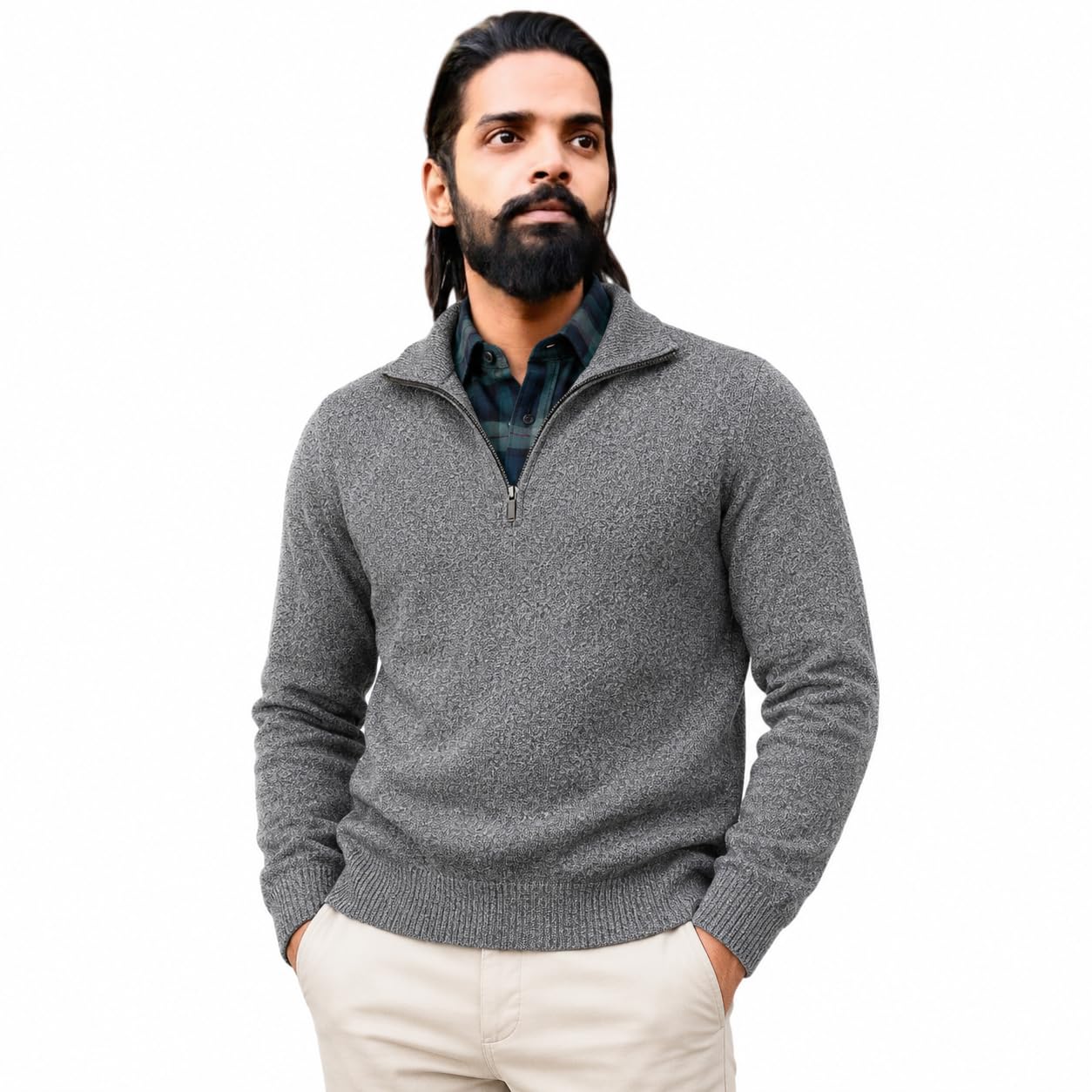 chandre Men's Knit Sweater, Full Sleeve Pullover, Winter Wear-picture-14