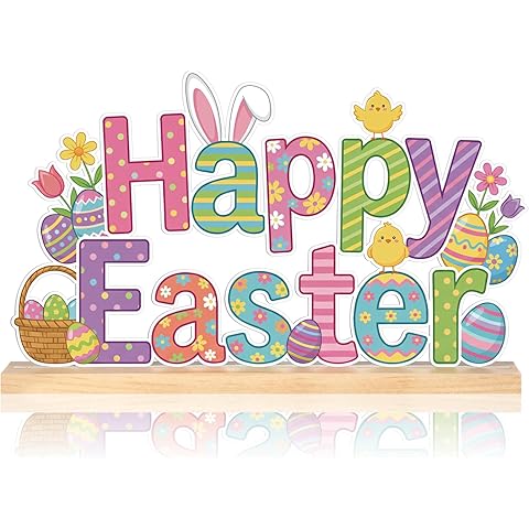 Roowest-Easter Tabletop Sign-Rustic Bunny Decor