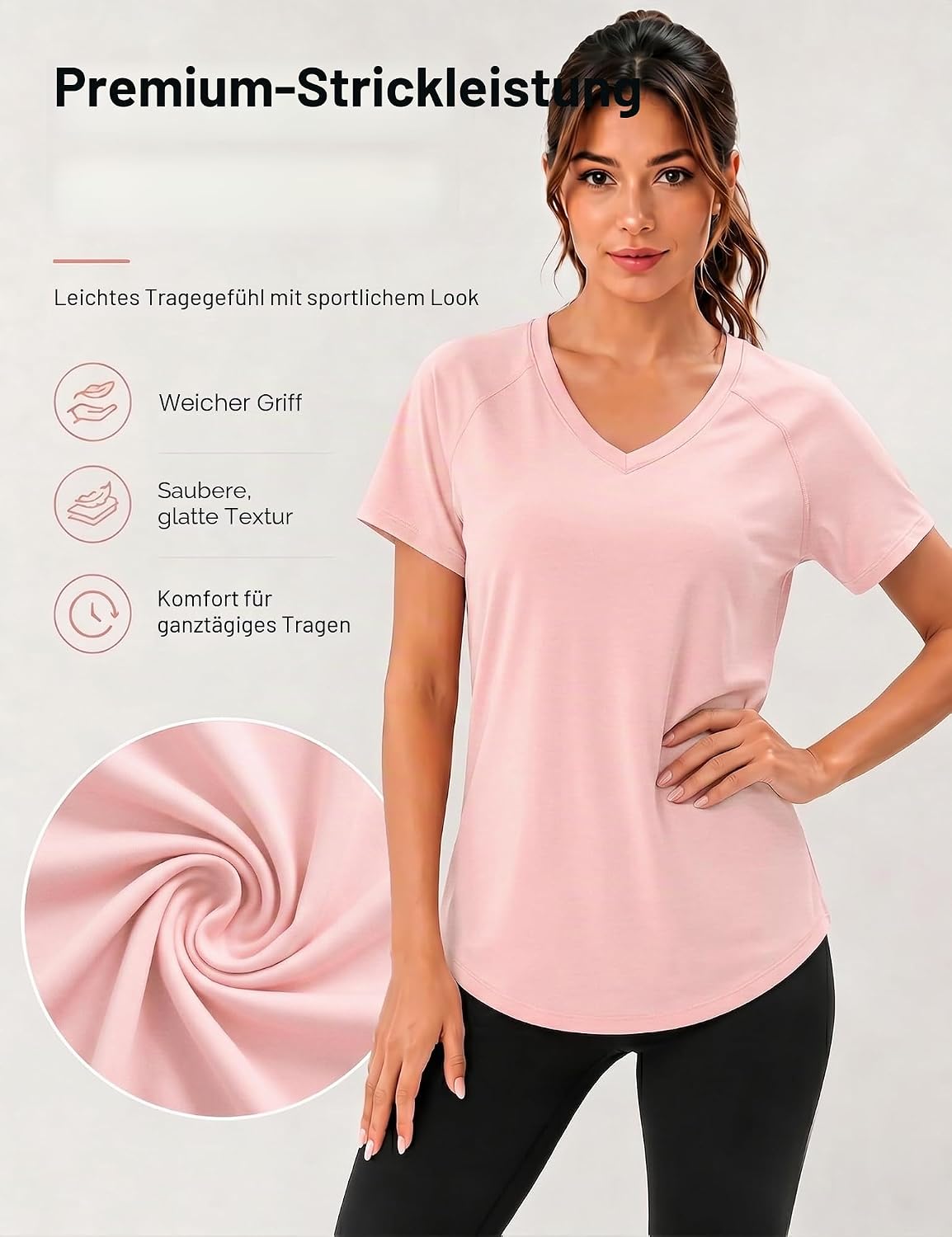 UV Sports Shirt Women's Short Sleeve V-Neck Summer T-Shirts Mesh XL Lightpink
