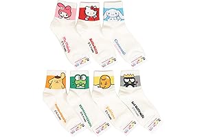 Customonaco Sanrio's Character Crew Socks (Mascot 7 Pairs)