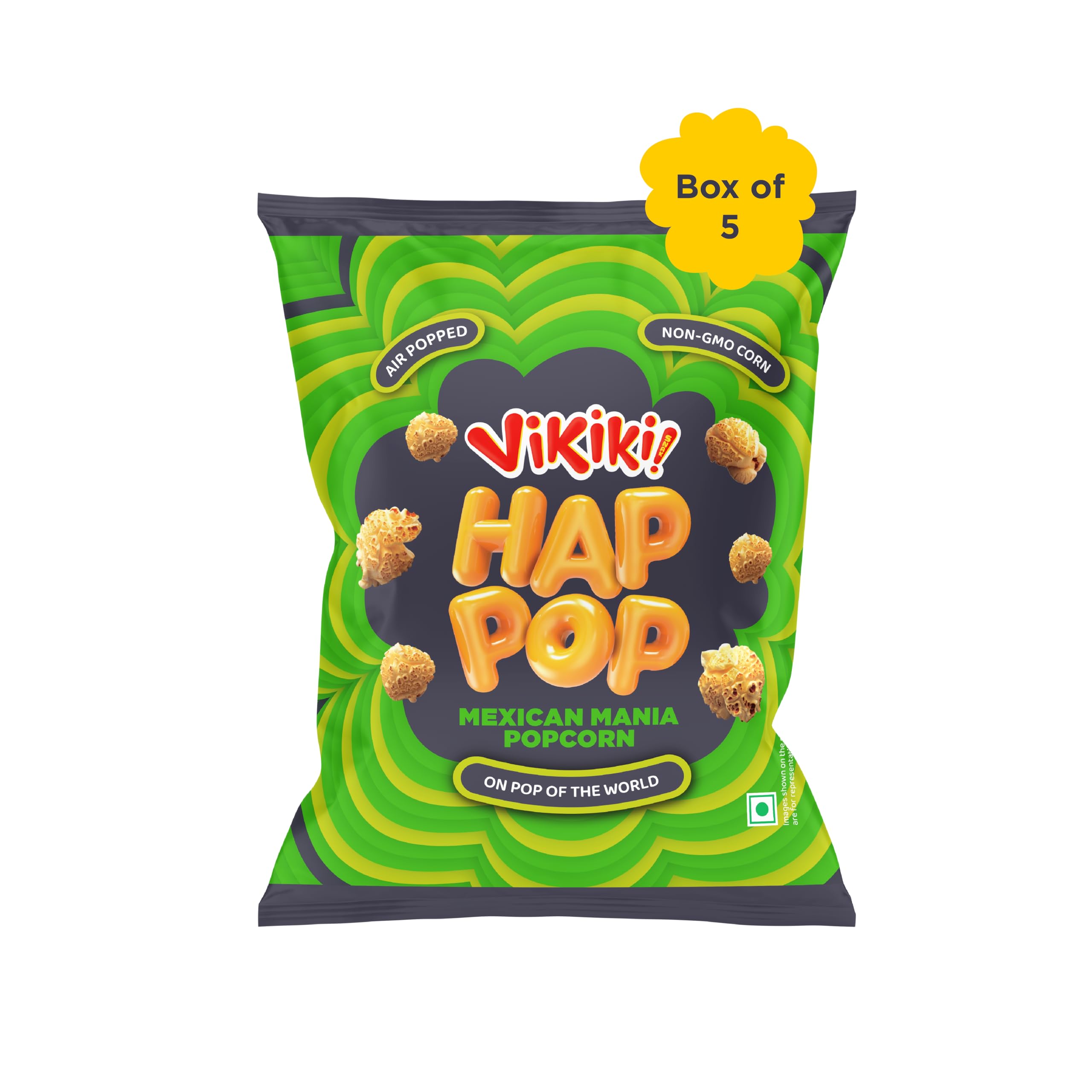 Happop Delicious and Crunchy Mexican Mania Popcorn Enjoy with Everyone (Pack of 5)