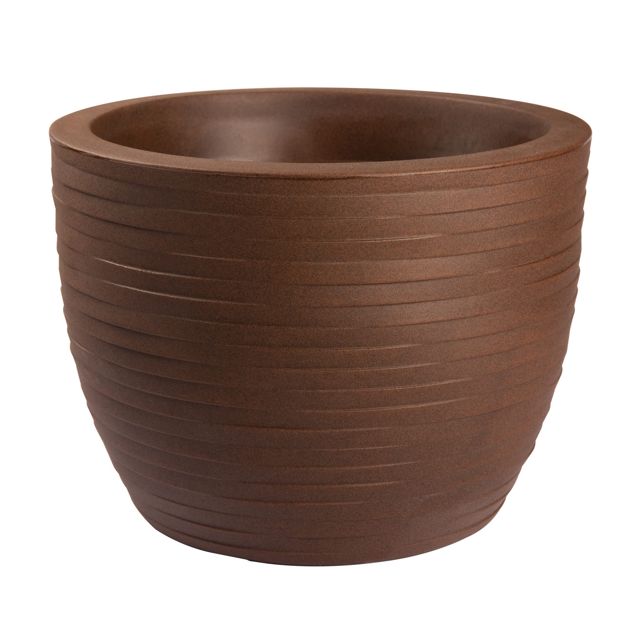 NICOLI VASO CIOTOLA IN RESINA HERA ELEGANCE PER INTERNO ED ESTERNO, DIAMETRO CM 30, 40, 50, 60 FIORIERA ELEGANTE SUPERFICIE COSTOLATA (Ø 40 cm, Cenere)