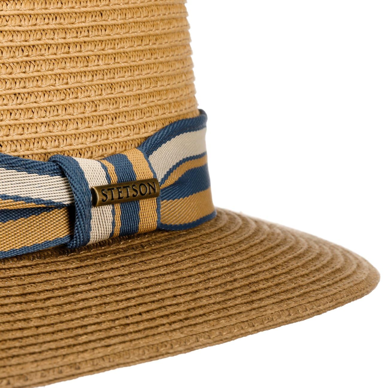 Stetson Chapeau en Paille Romaro Toyo Femme/Homme - Traveller D'Ete de Plage avec Ruban Gros Grain Ete Printemps-ete - M (56-57 cm) Marron